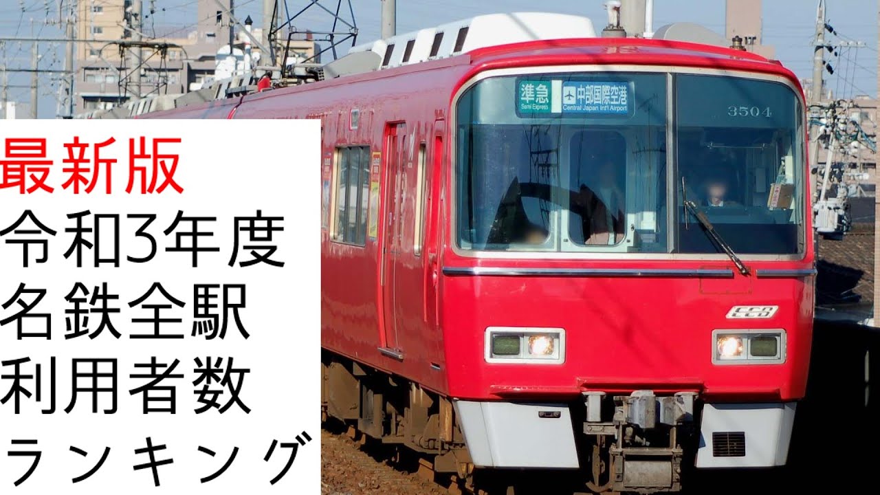 【令和3年度】名鉄全駅利用者数ランキング