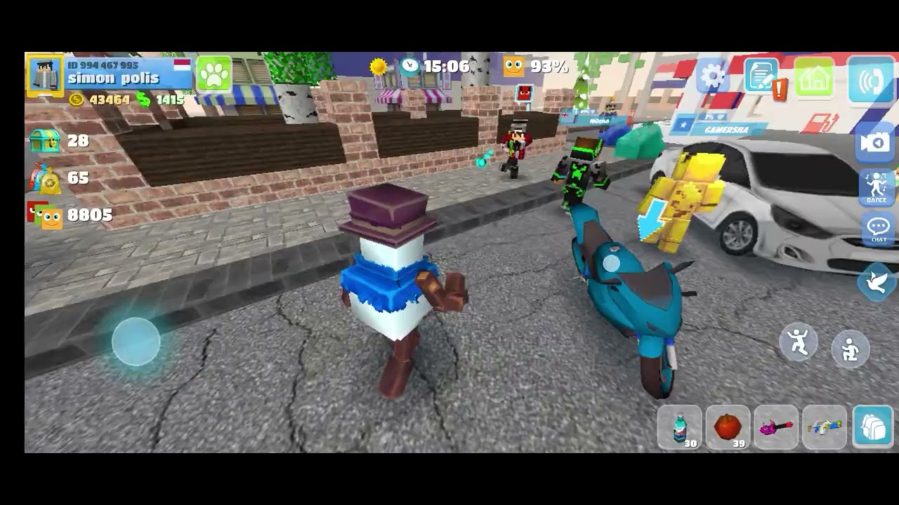 # cara mencari mobil dan motor# di game party craft#