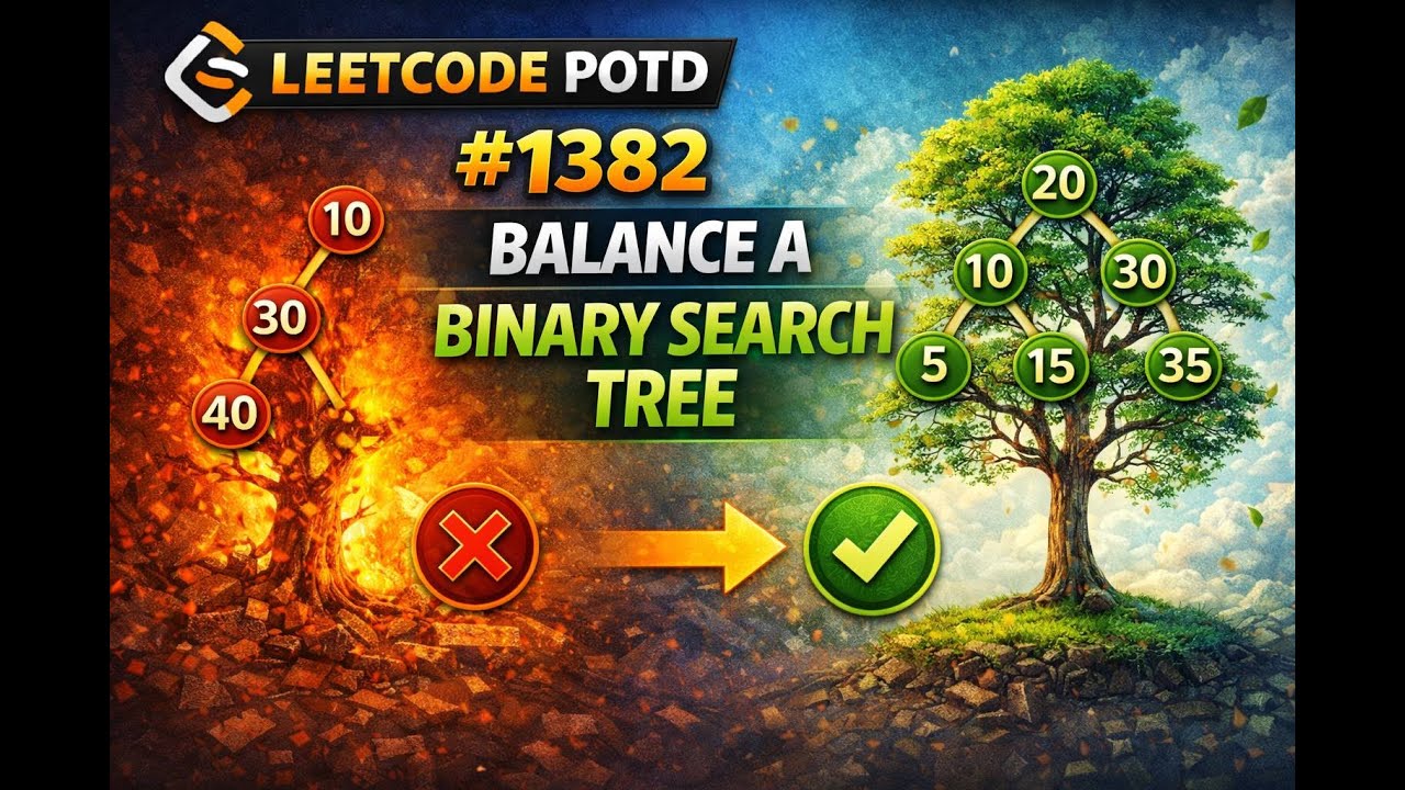 LeetCode POTD 1382 | Balance a Binary Search Tree 🔥 | #python #coding  #codingproblems