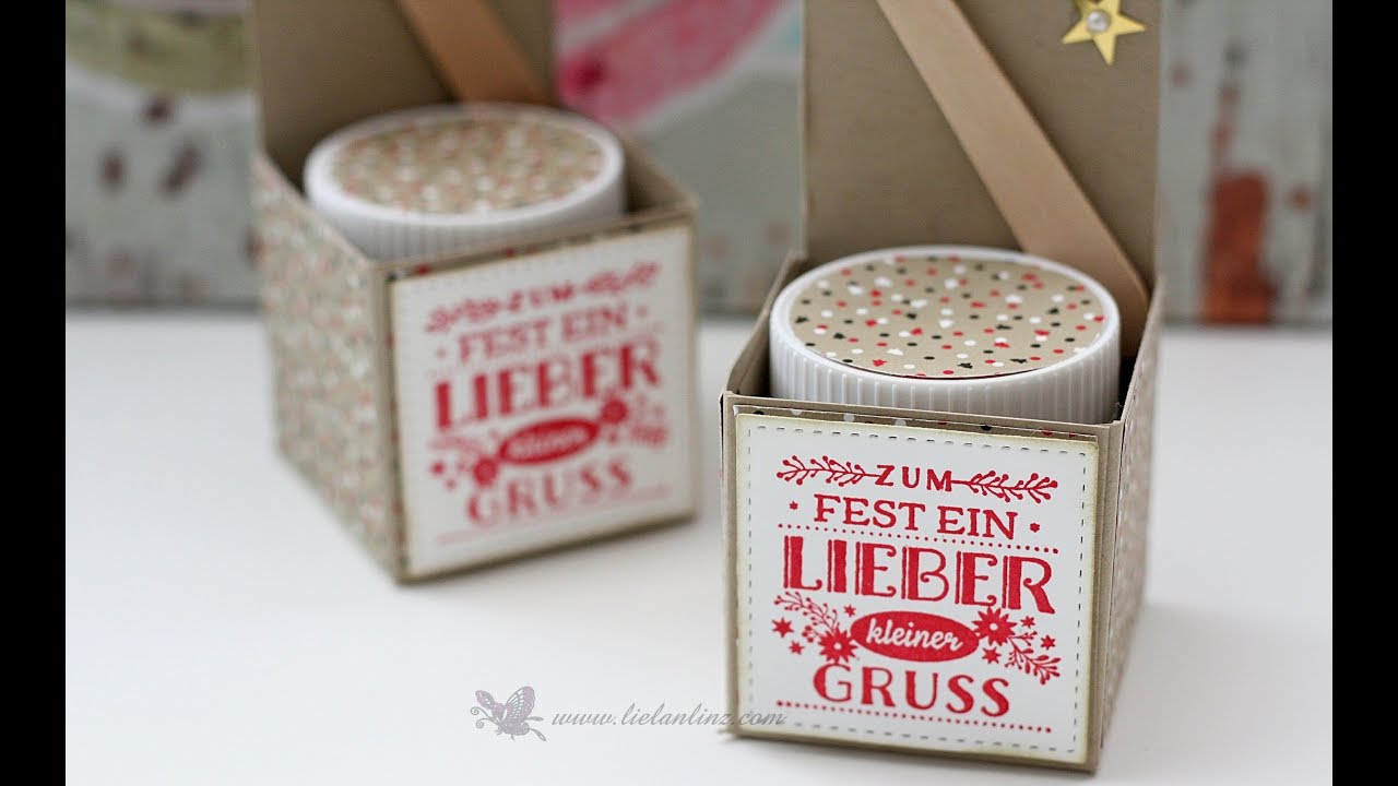 Anleitung: Verpackung für ein Mini-Glas Nuß-Nougat-Creme | Stampin' Up!
