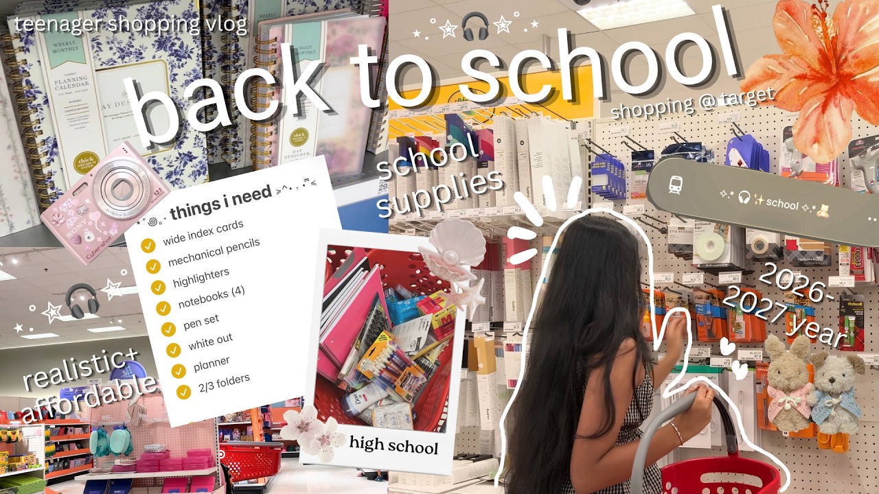 school supply shopping vlog 🧸🩰✨ back to school realistic + affordable @ target ✏️📚