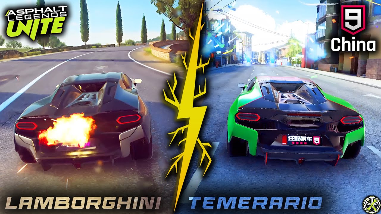 Asphalt Unite vs Asphalt 9 China - Lamborghini Temerario Comparison