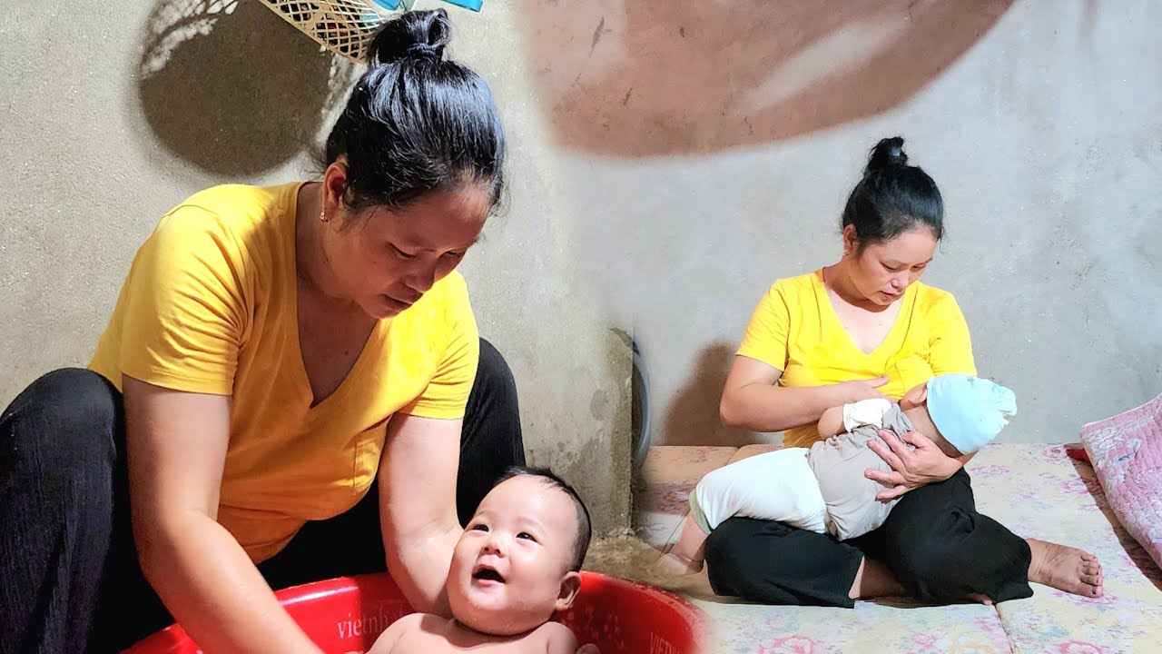Thuong is very happy because her son doesn't cry much anymore and has time to work.