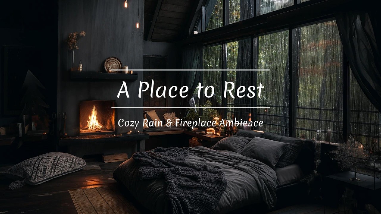 Rain & Thunder Sounds for Deep Sleep | Cozy Fireplace Ambience (8 Hours)