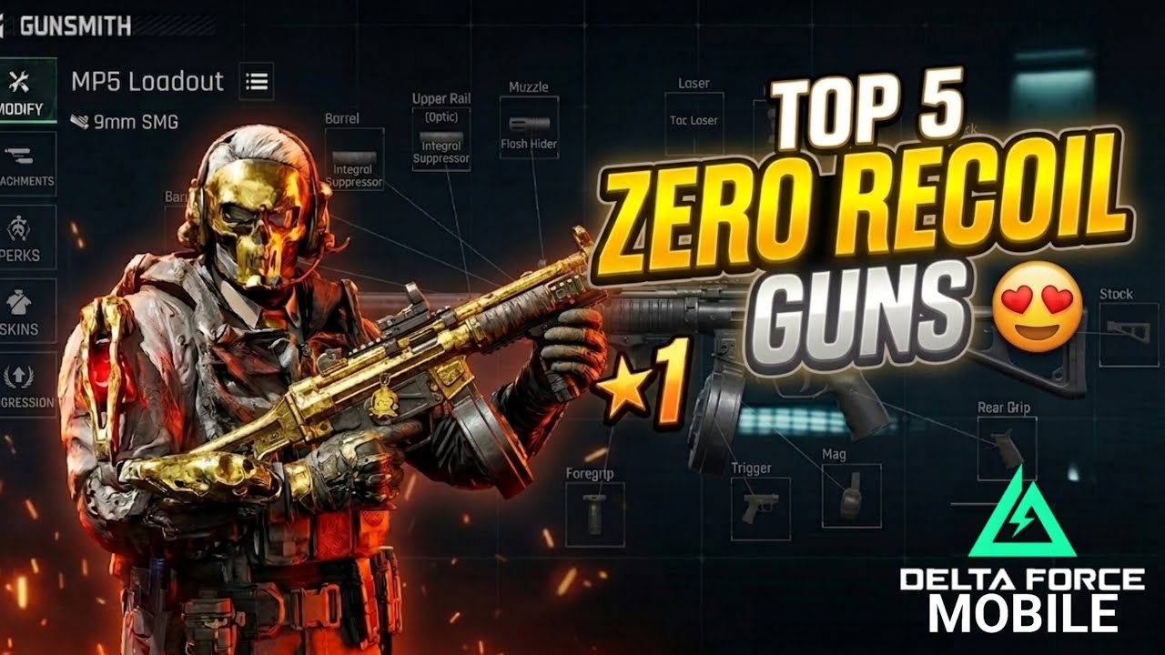 ТОП-5 ЛУЧШИХ ПУШЕК БЕЗ ОТДАЧИ в Delta Force Mobile 🔥 (БЕЗ ОТДАЧИ)