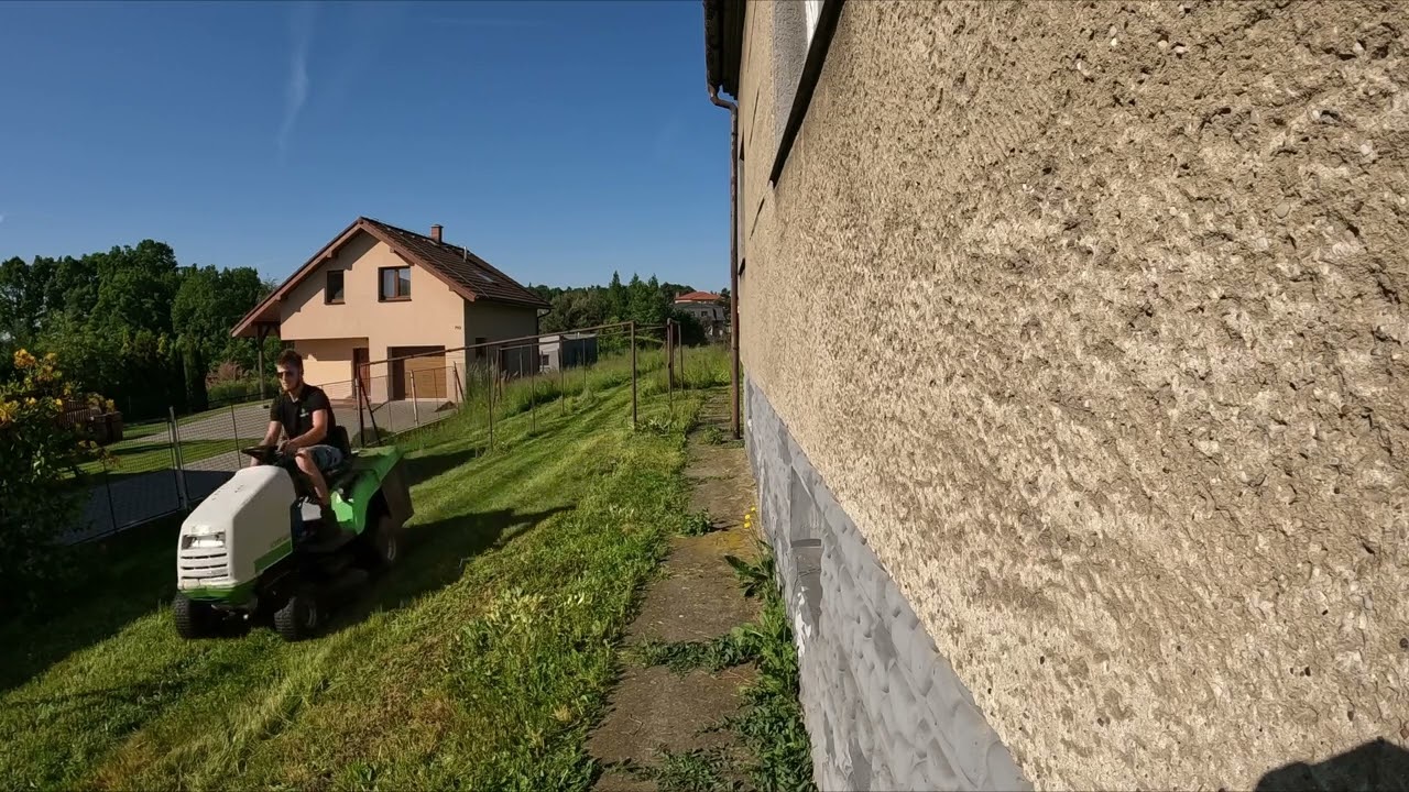 Mowing with a Viking tractor!