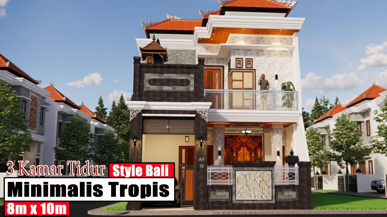 Desain Rumah Bali Modern 2 Lantai Mewah: Desain Minimalis Tropis dengan Sentuhan Ukiran Khas