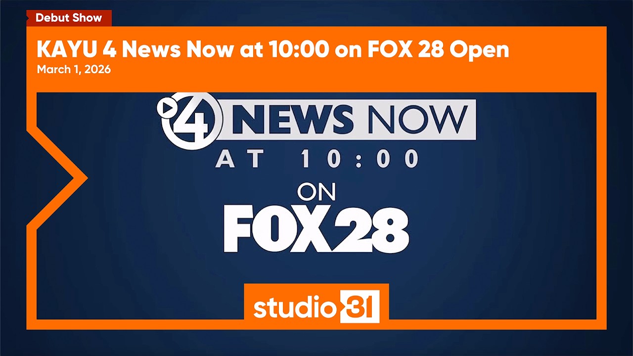 KAYU 4 News Now at 10:00 on FOX 28 Open, 3/1/2026 (Debut Show)