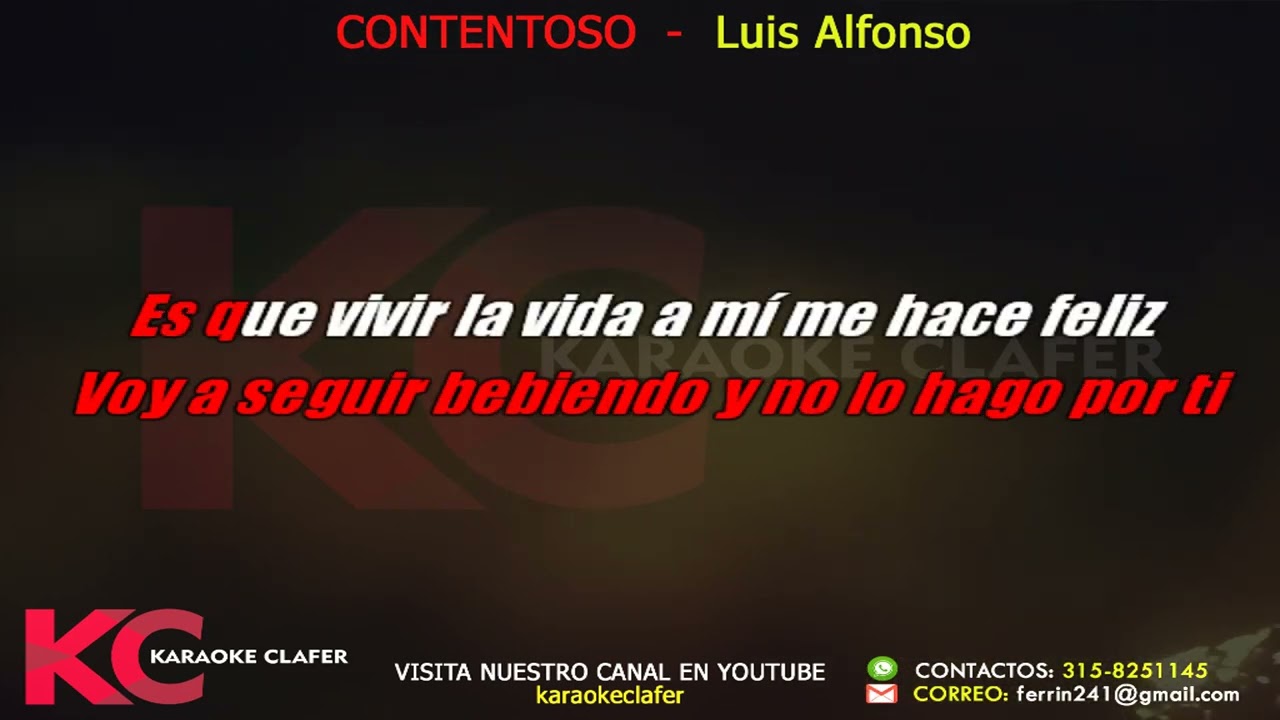 CONTENTOSO - Luis Alfonso - Karaoke  o Pista Instrumental full HD
