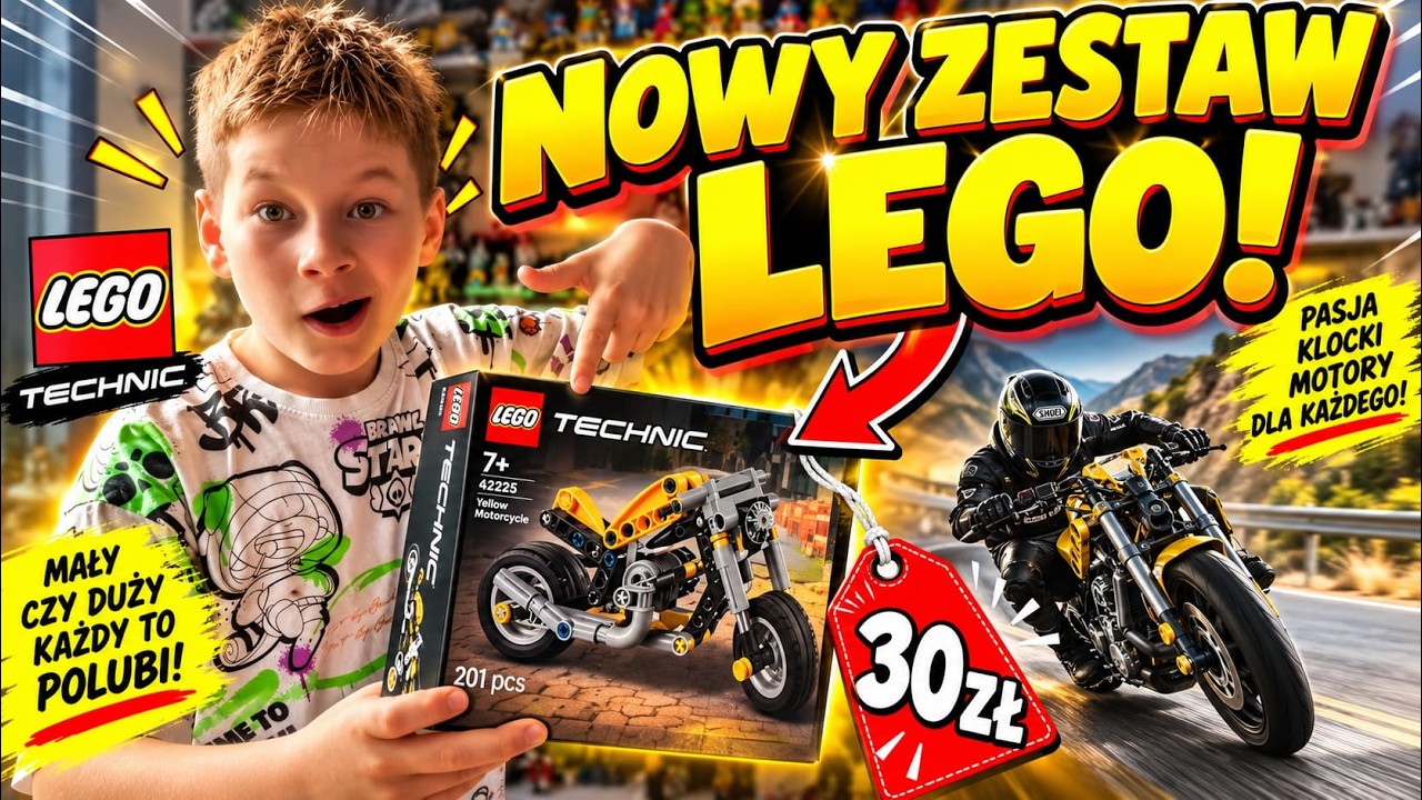 Ż&Oacute;ŁTY MOTOCYKL💛🏍️LEGO TECHNIC 42225 / RECENZJA