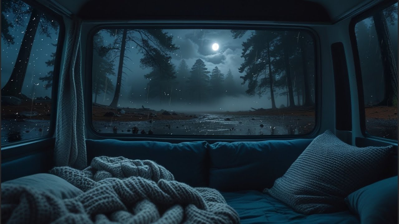 🔴|  Rain in a Campervan 🌧️ Ambience for Sleep/Study/Relaxation