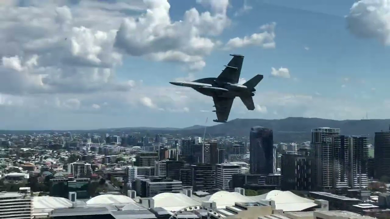 Riverfire 2025 EA-18G Growler Rehearsal - SkyDeck Sky Deck at The Star Brisbane