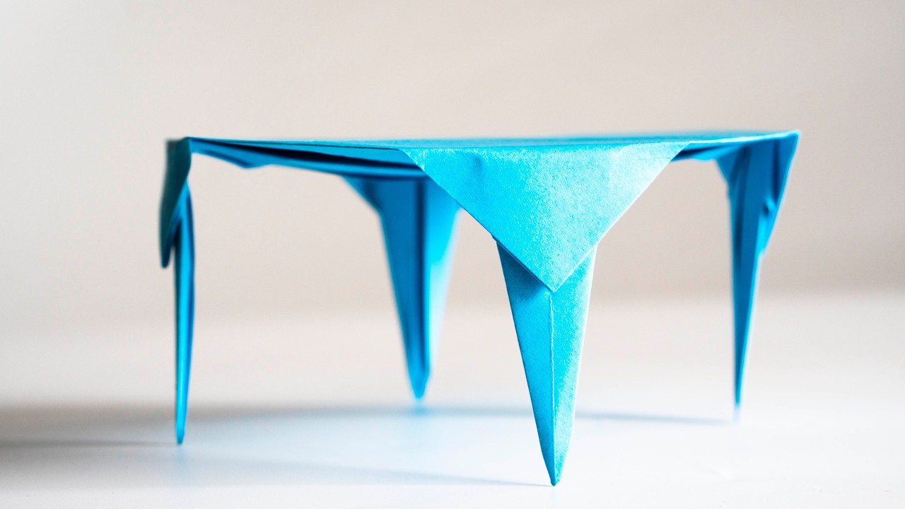 Cómo hacer una mesa de papel. Mesa de origami.