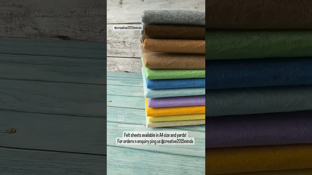 High-quality A4 & yard felt sheets available! Perfect for crafts & decor.Contact @creative2015minds!