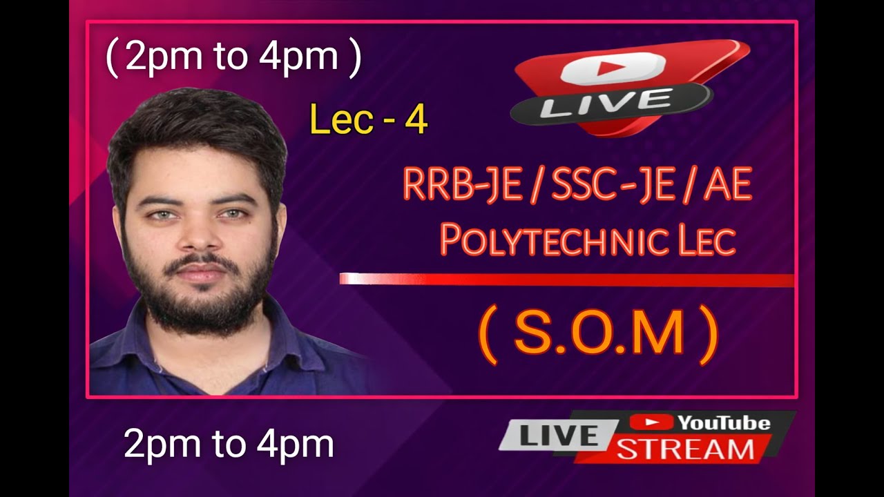 SOM Lec 4 LIVE | Strength of Materials | RRB JE SSC JE AE Polytechnic | Er Prabhat Sir