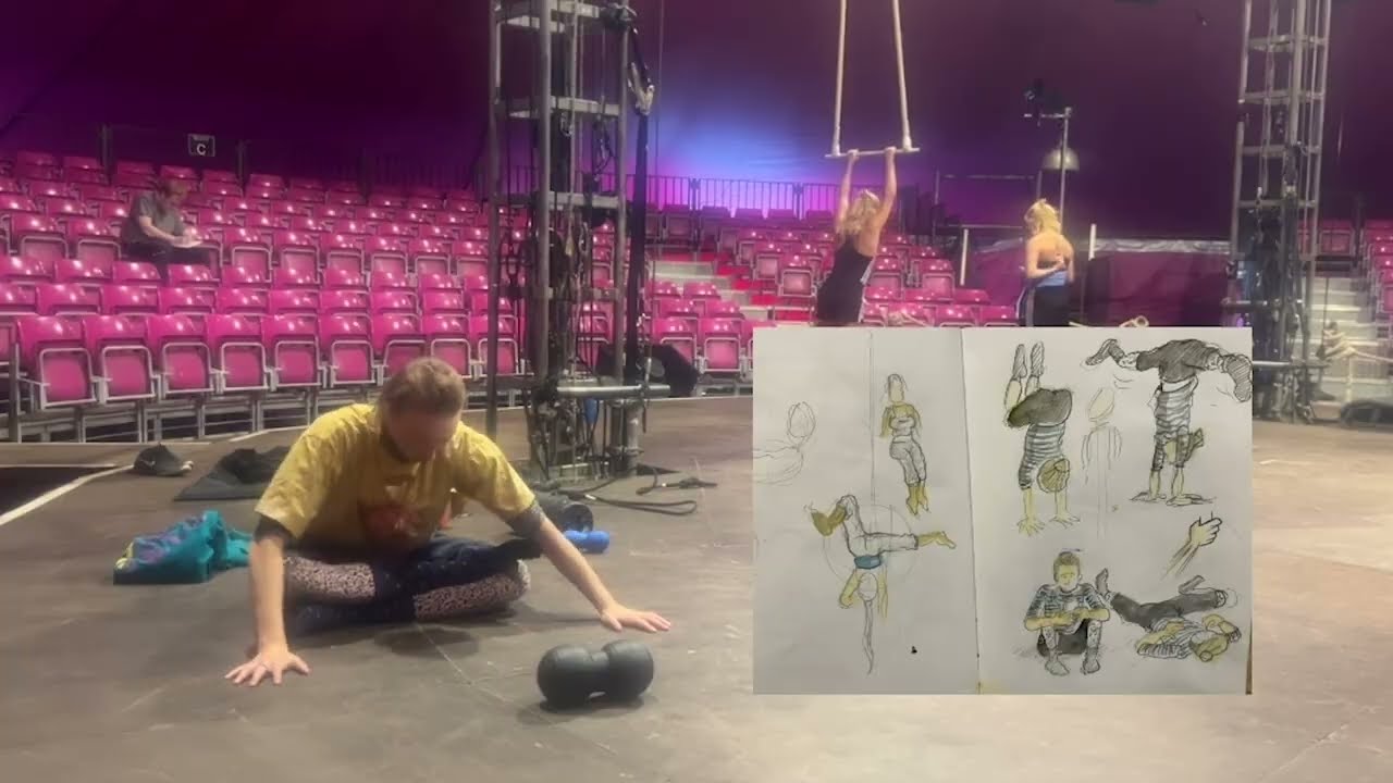 USW animation students life drawing session visit to Nofit State Circus