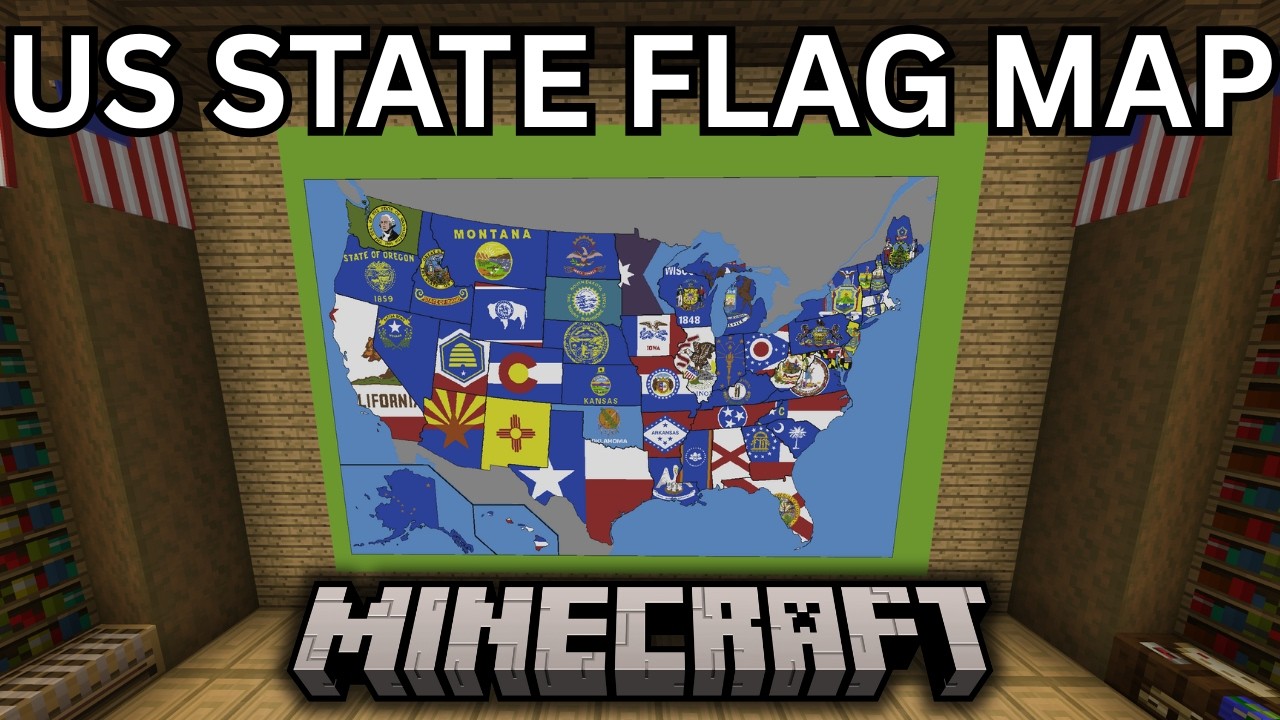 Все карты флагов штатов США, созданные в Minecraft [СКАЧАТЬ]