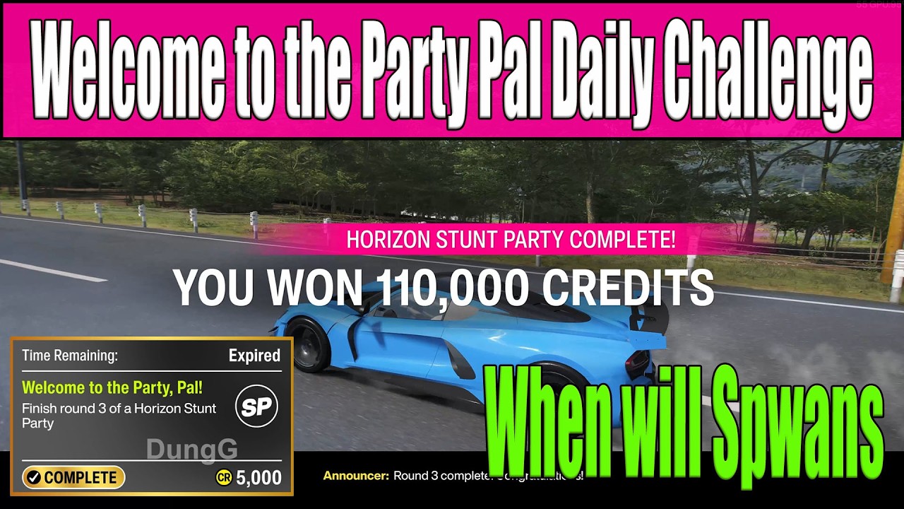 Forza Horizon 6 Welcome to the Party Pal Daily Challenge Finish round 3 of a Horizon Stunt Party