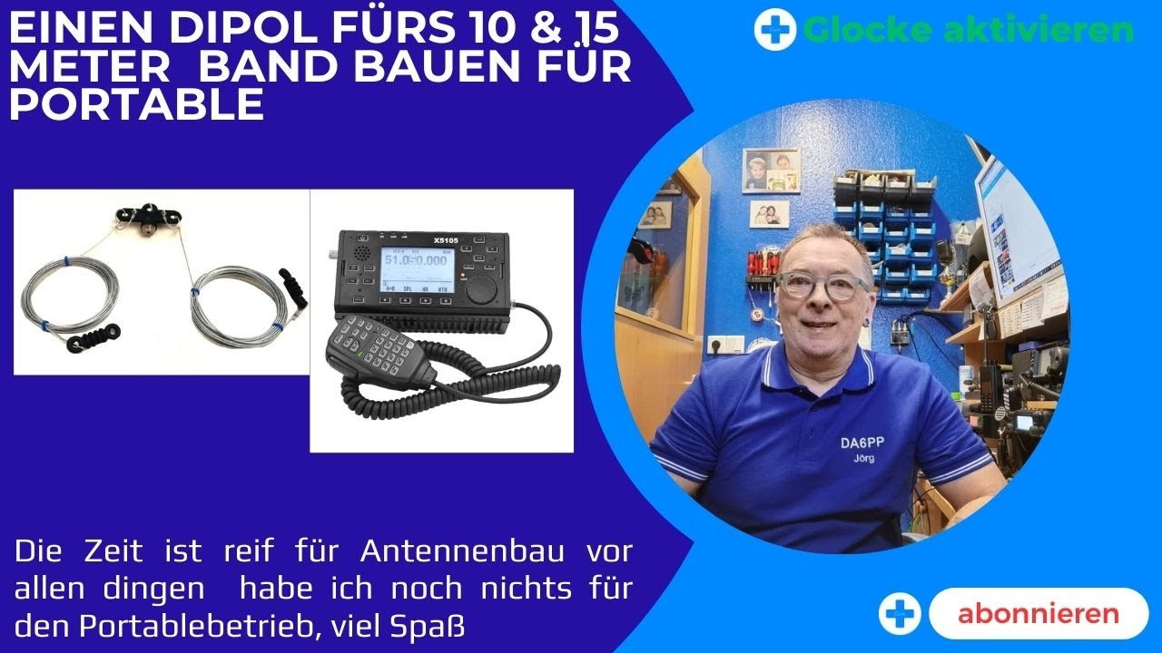 Der 10 und 15 Meter Dipol zum selberbauen für den Portable Betrieb in diesen Video. Viel Spaß !