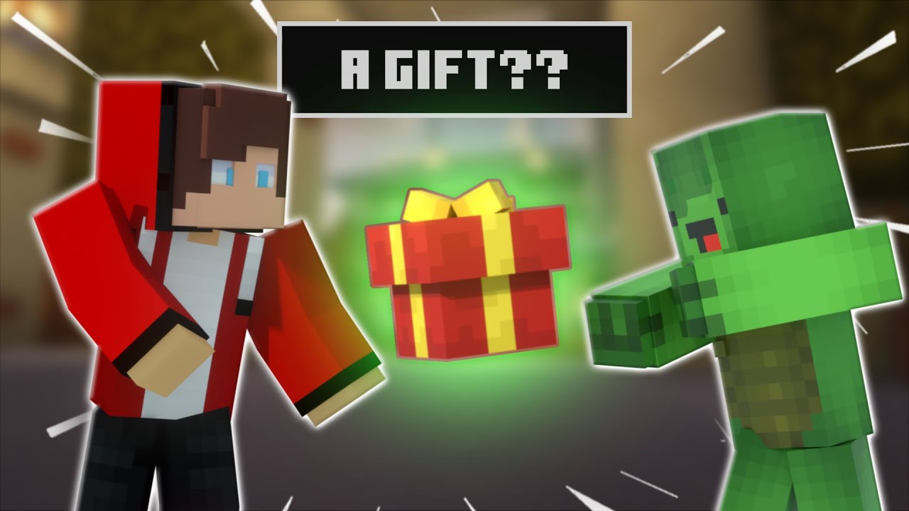 JJ & Mikey Get a Mysterious Gift 🎁 - MAIZEN Minecraft Animated Video