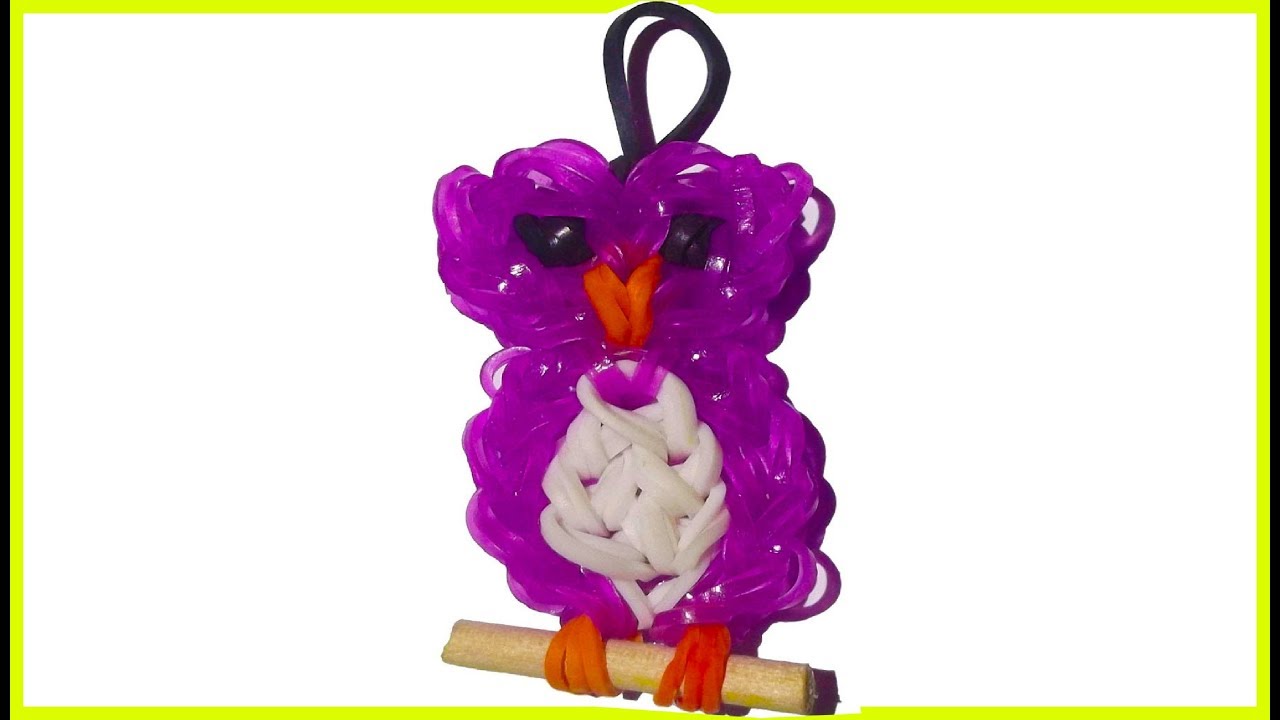 Сова Шарм С двумя вилками без Радуга Loom Учебник. (Мини фигурка)