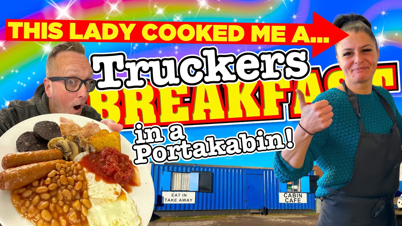 This Lady COOKED me a TRUCKERS BREAKFAST in a Portakabin