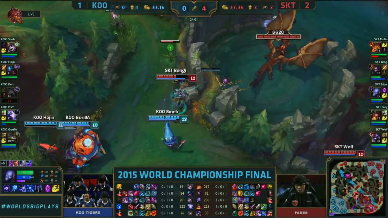 SKT Faker Ryze vs. KOO Season 5 Worlds Winning Game