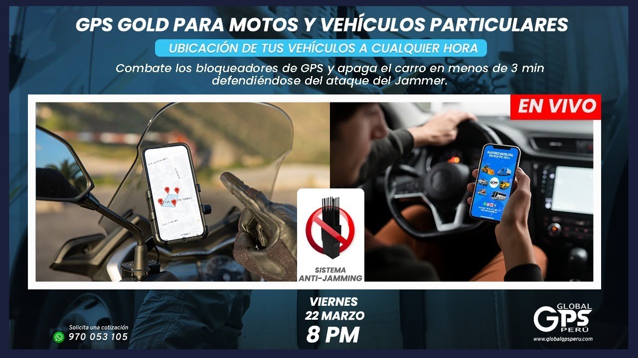 ¡𝐆𝐏𝐒 𝐆𝐎𝐋𝐃 con sistema Anti-Bloqueadores o Jammer! 🔒🏍️🚘