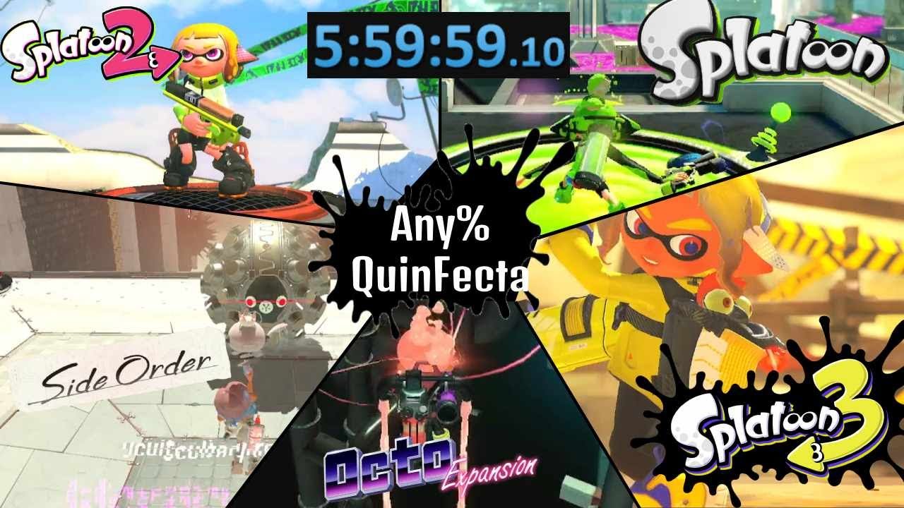Можно ли пройти всю серию Splatoon на скорости менее чем за 6 часов? Любой процент Quinfecta