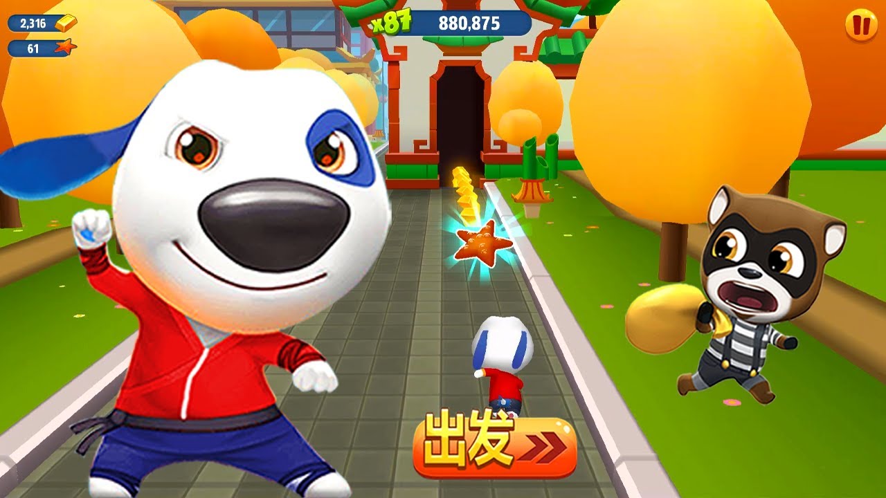 Talking Tom Gold Run Luner New Year Update ┃ Chinese Water Village vs Hank vs Raccoon