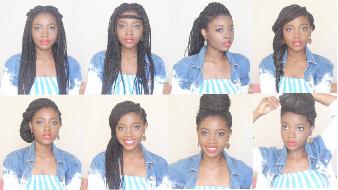 How I Style BOX BRAIDS | 8 Hairstyles in 4 minutes