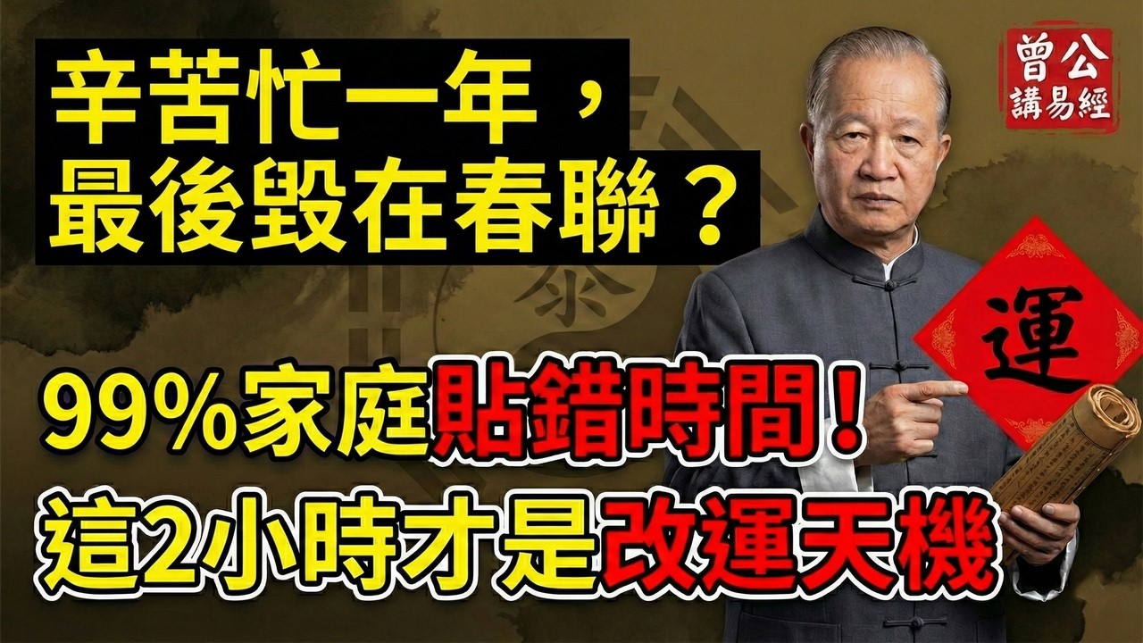 【天道警示】除夕貼對聯若錯過這2小時，恐將福氣關在門外，甚至折損全家一年好運氣！#曾仕強 #易經 #中國式管理 #人生智慧 #國學 #處世哲學 #人性 #職場 #修身 #智慧 #福報 #傳統文化