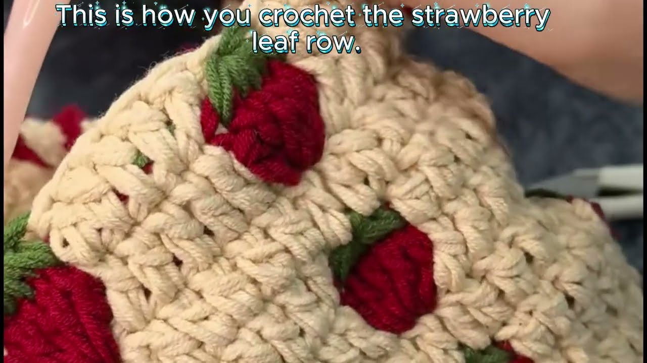 Easy Strawberry Crochet Row Pattern- Step-by-Step