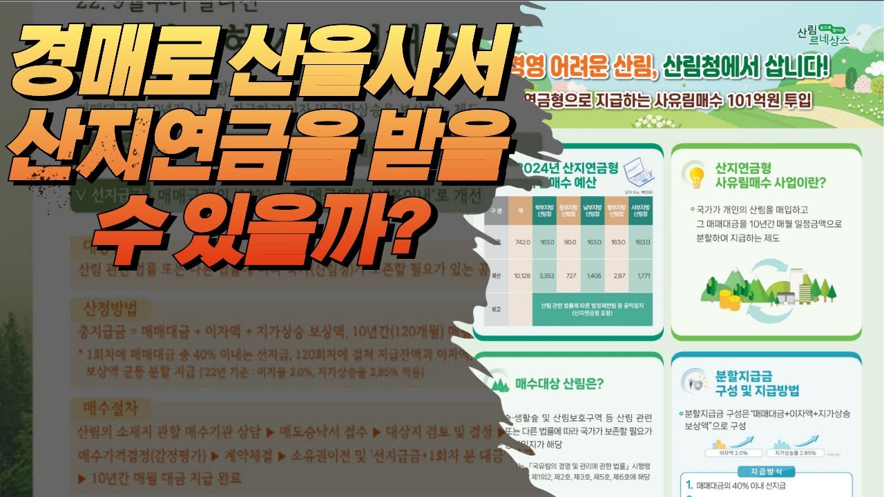 경매로 산을 사서 산지연금 받을 수 있을까요? 직접 해보고 답을 드립니다