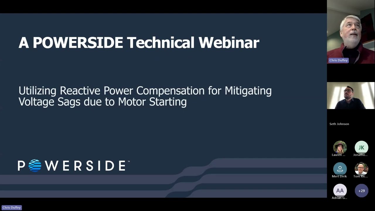 Utilizing Reactive Power Compensation for Mitigating Voltage Sags Due to Motor Starting Webinar