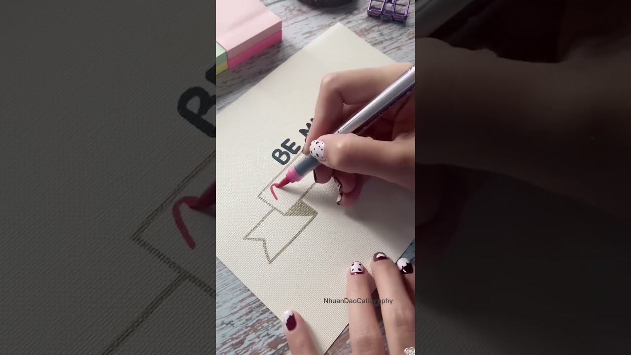 🥰Will you be my Valentine Ideas 🥰#Calligraphy #cardmaking #shorts #valentines