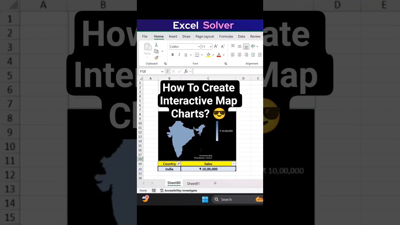 How To Create Interactive Map Charts? #excel #advancedexcel #shorts