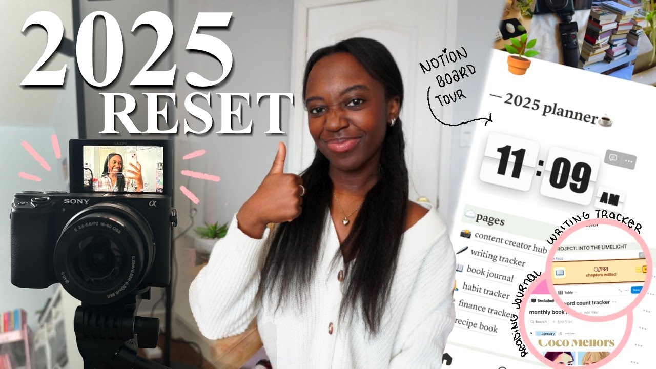 2025 reset // writing, reading & life goals, notion tour, deep clean + vision board