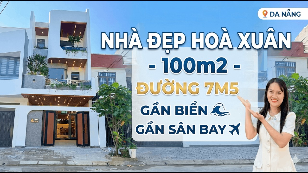 Nhà đẹp Hòa Xuân Đà Nằng, 100m2, 3 tầng, đường 7m5, gần sân bay, biển, giá chỉ hơn 9 tỷ