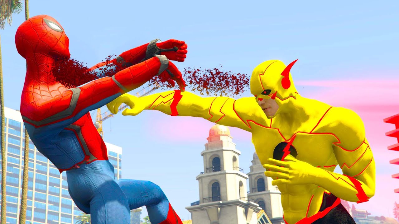 The Reverse Flash vs Spiderman - EPIC BATTLE (GTA 5 SHORT CINEMATIC MOVIE)