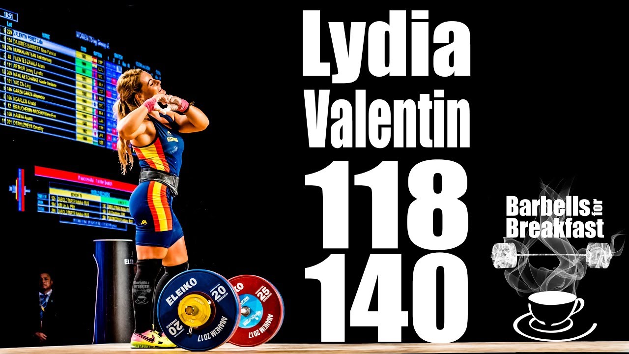 Lydia Valentin (75kg Spain) 118kg Snatch 140kg Clean and Jerk - 2017 world champion
