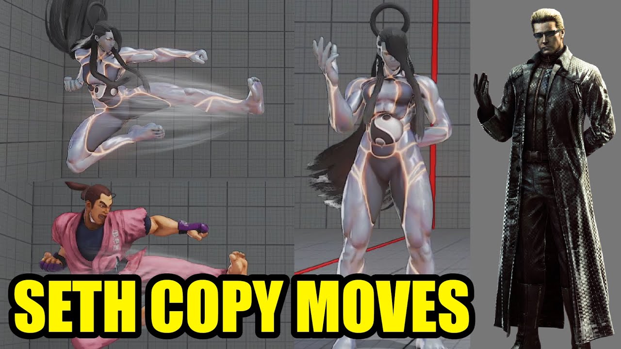 SETH All Copy Moves Comparison [Dan Update] - Street Fighter V Champion Edition