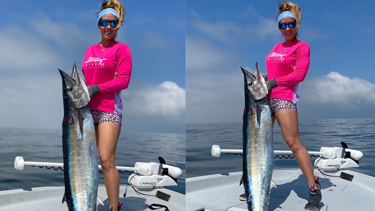 60 LB BAYBOAT WAHOO!! Catch+Clean With Jacki Shea!