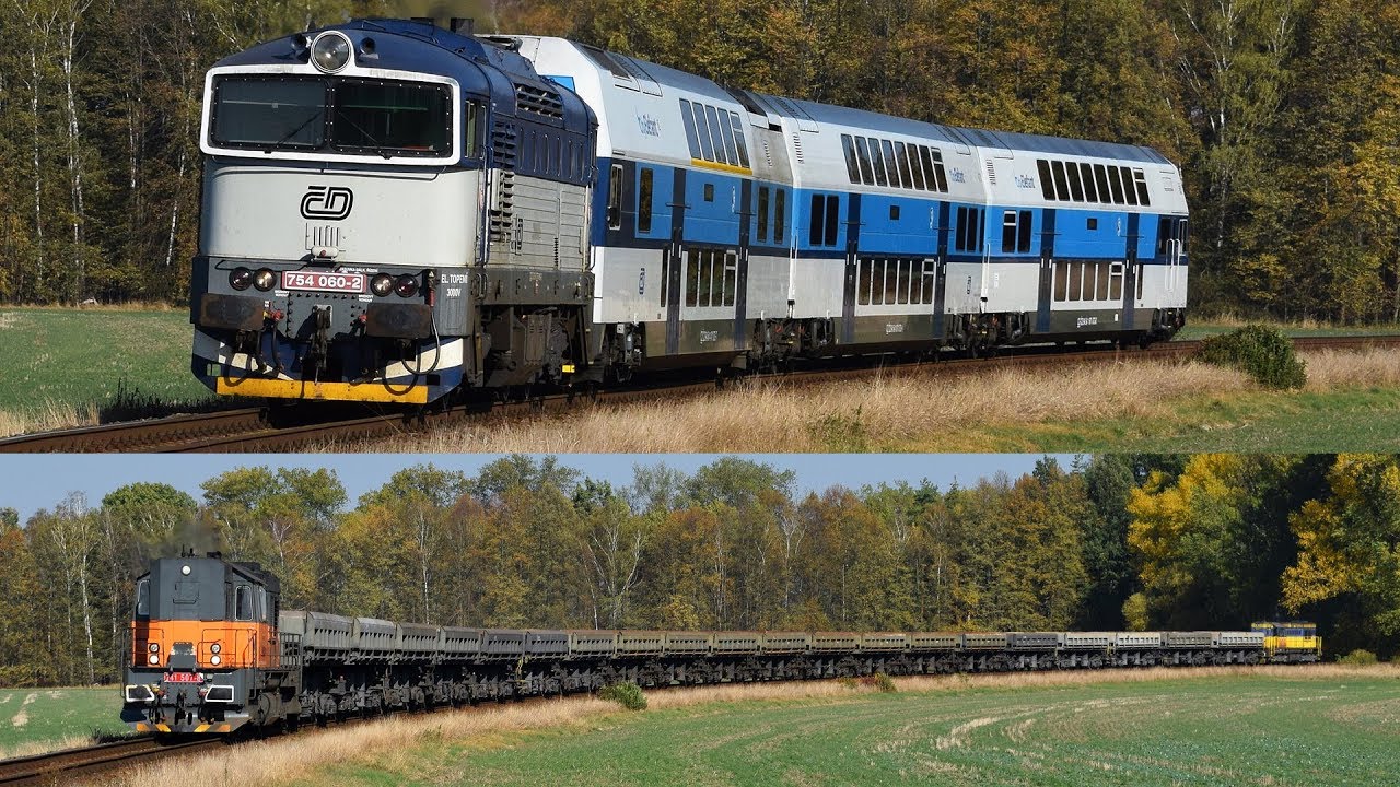 Velk&aacute; pardubick&aacute; 2018: ČD 754.060 a CityElefant 471.073 + n&aacute;klad AWT - Star&eacute; Jesenčany - 14.10.2018