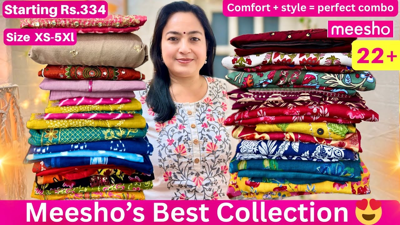 🌸Meesho Office/Daily Wear Collection  Starting Rs.334 😍Embroidered/Sequence Work #meesho #kurtasets