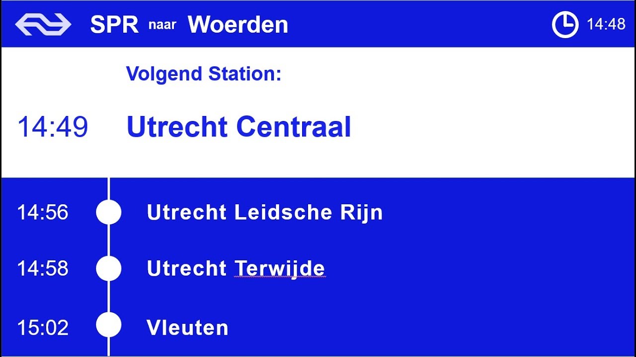 NS SLT Sprinter Omroepen Tiel - Utrecht Centraal - Woerden