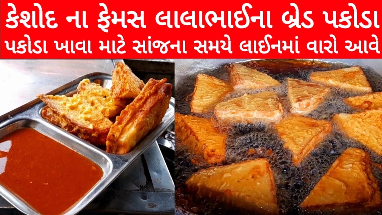 કેશોદ ના ફેમસ લાલા ભાઈના બ્રેડ પકોડા ખાવા માટે સાંજ ના સમયે લાઈન મા વારો આવે | Keshod Food Tour