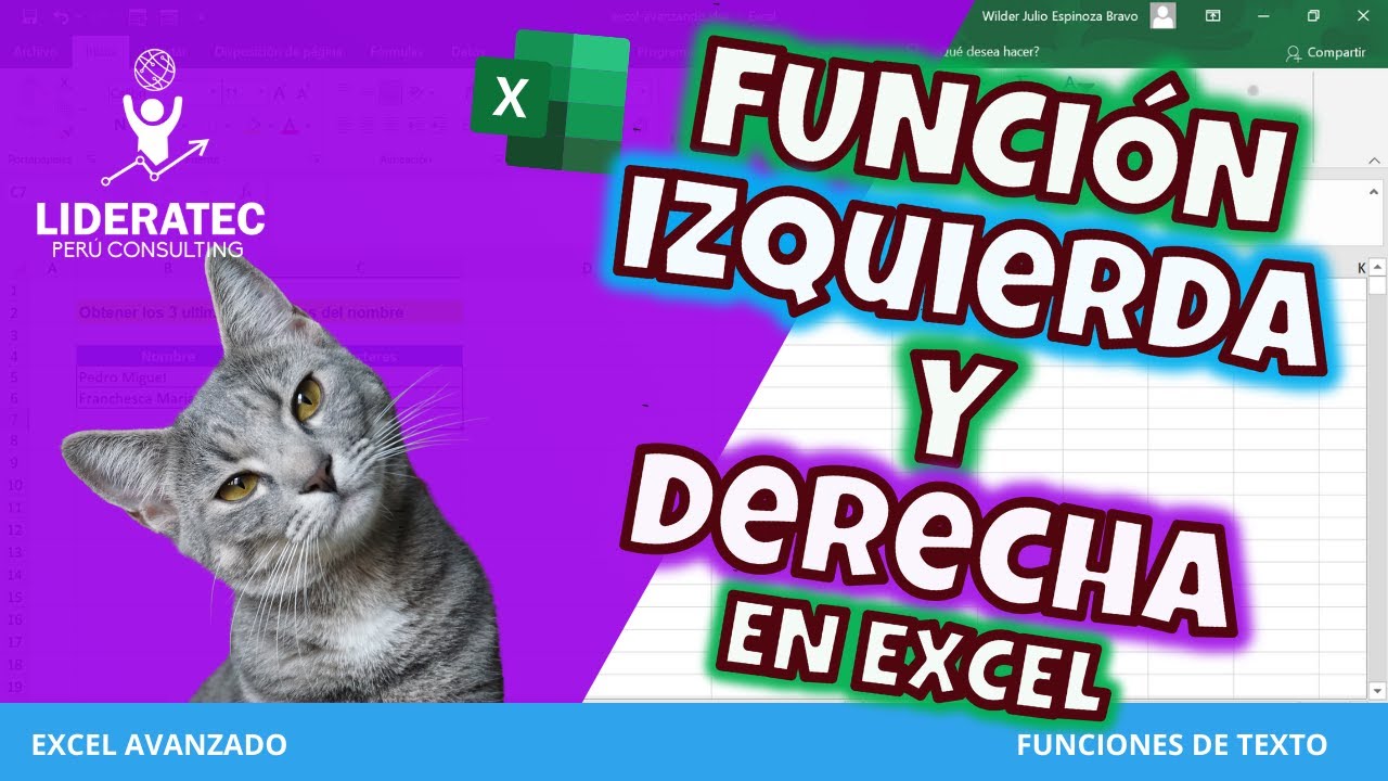 Función Derecha e Izquierda en Excel