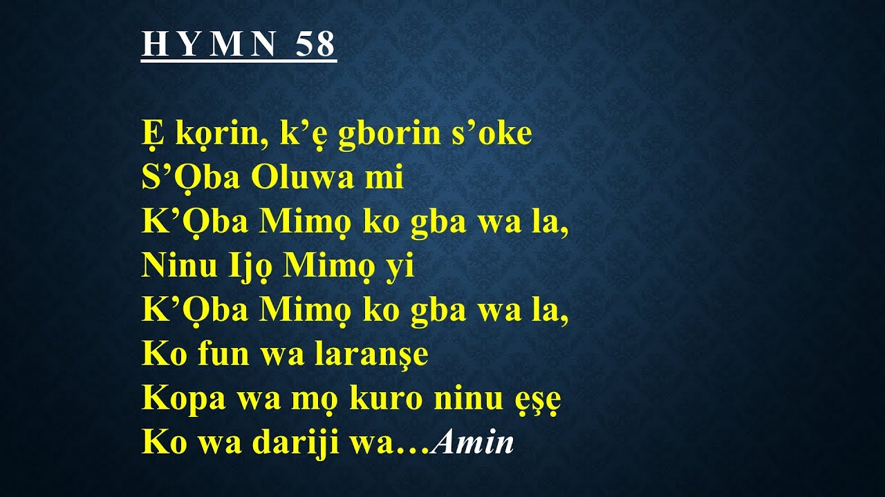 CCC Hymn 58 (E korin ke gborin s'oke...) Celestial Church of Christ,