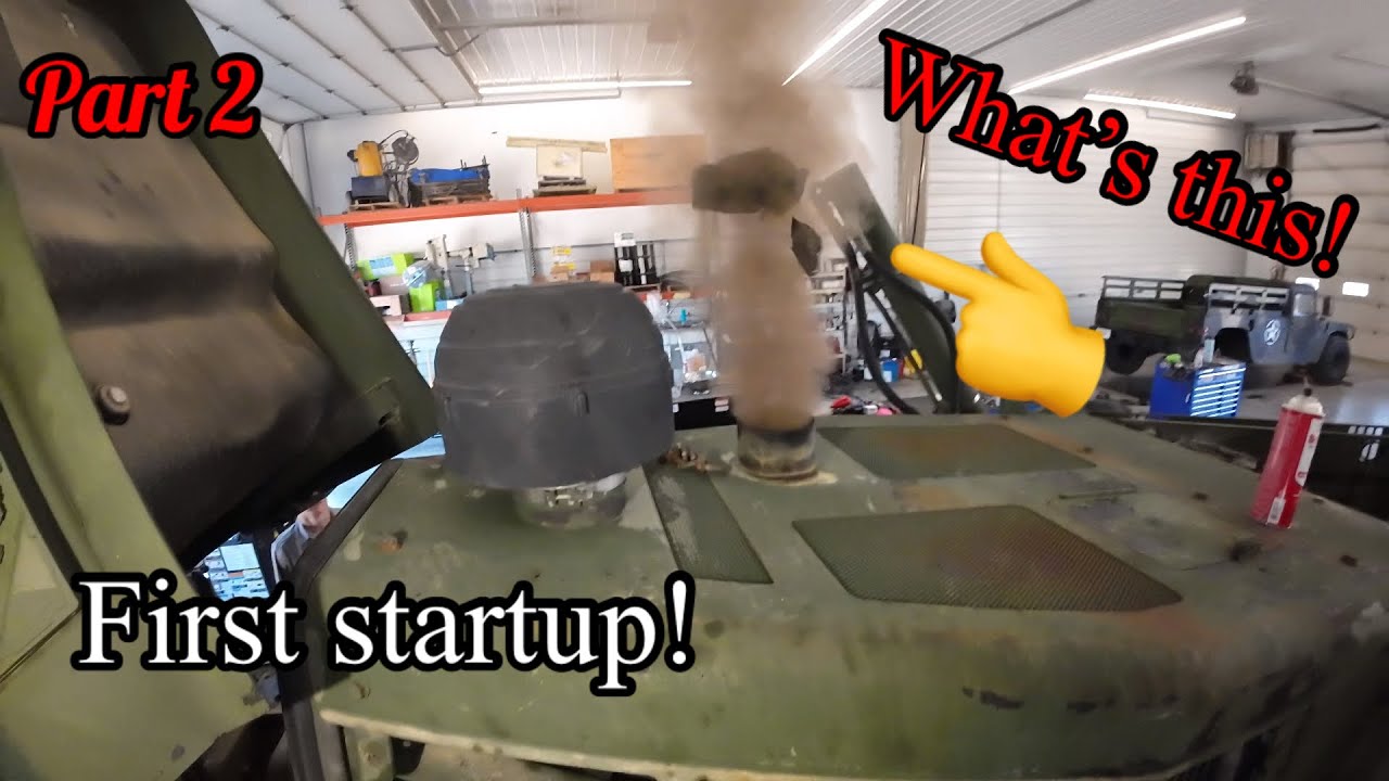 Cannibalized ex military John Deere 850J dozer first startup after being stripped for parts